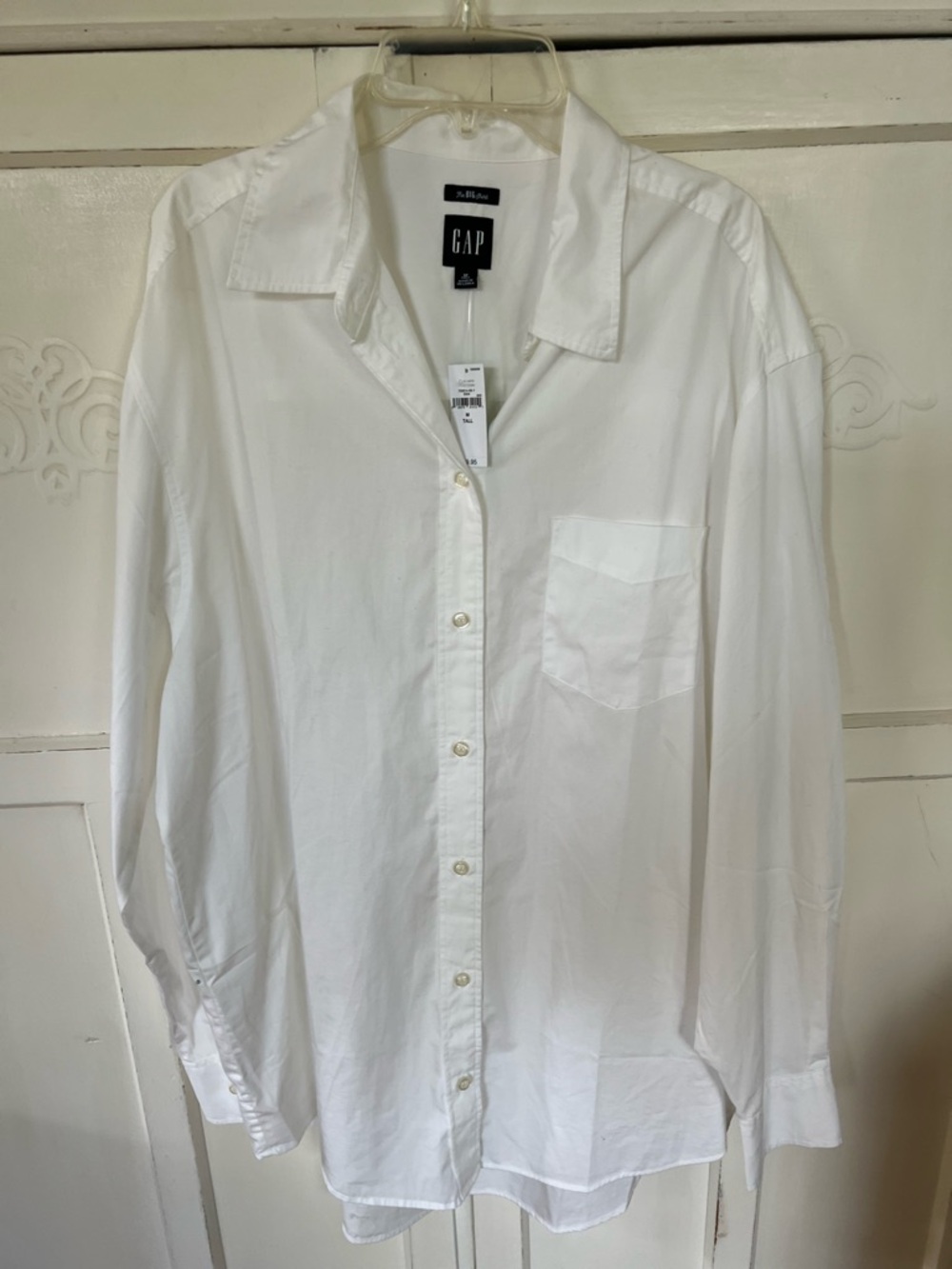 NWT GAP The Big Shirt White Oxford Shirt Size: Medium Tall - Picture 2 of 7